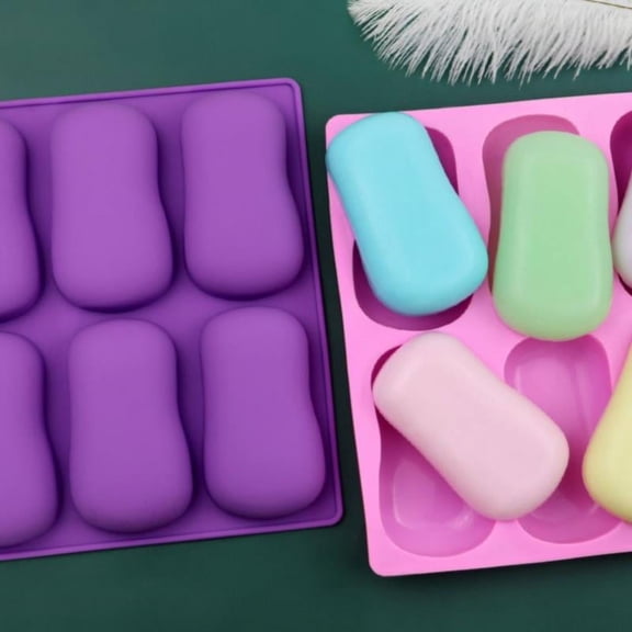 Racing Butterfly 6 Cavity Silicone DIY Handmade Oval Silicone Mold for Soap Bar Making Crafts