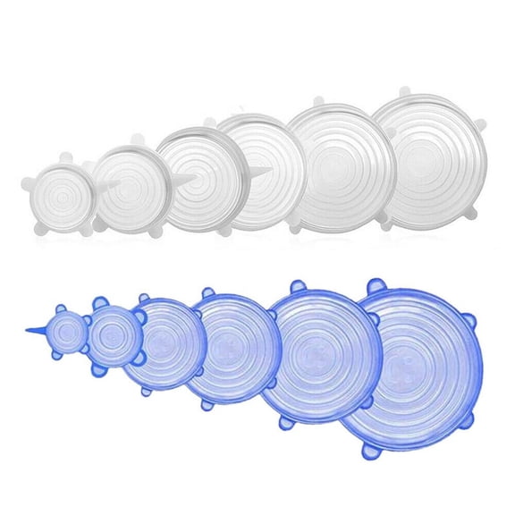 Racing Butterfly 6PCS Stretch Silicone Food Bowl Cover Storage Wraps Seals Reusable Lids DIY