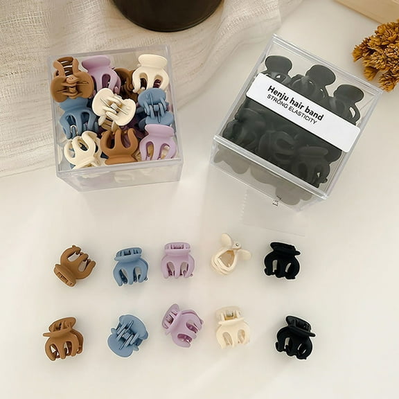 Racing Butterfly 6pcs Simple Acrylic Black Mini Small Grab Clip Princess Head Bangs