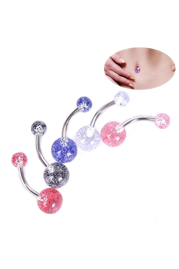 8PCS/Set Colorful Glitters Navel Belly Button Ring Barbell Piercing Body Jewelry