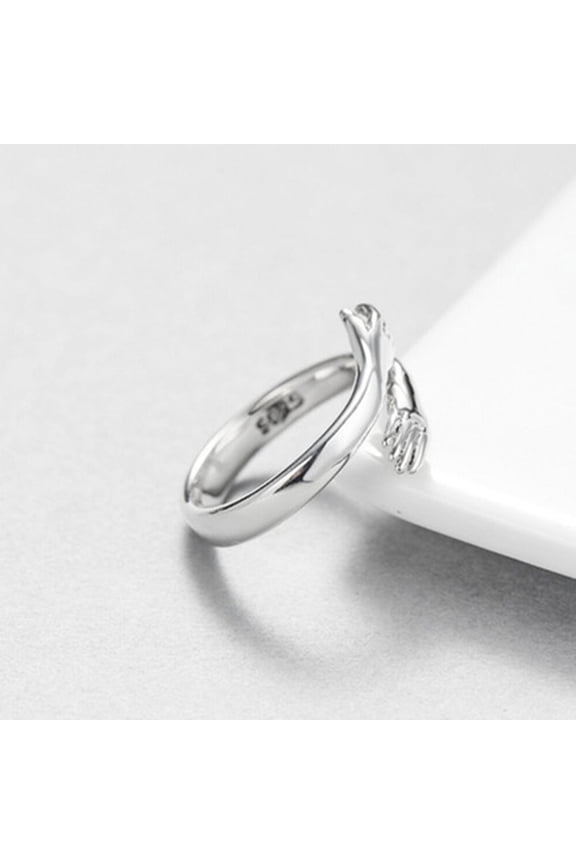 925 sterling silver jewelry love hug ring retro fashion tide flow open ring
