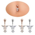 thumbnail image 1 of Racing Butterfly Butterfly Zircon Surgical Steel Navel Piercing Belly Button Rings Body Jewelry, 1 of 7