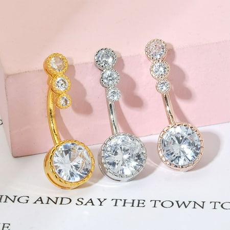 Racing Butterfly Crystal Belly Button Rings 316L Stainless Steel Diamond Inlay Navel Nail Rings