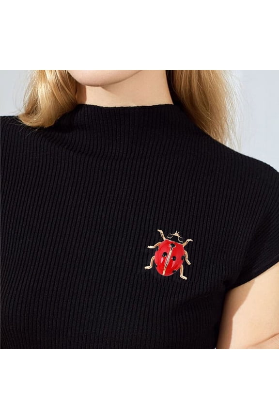 Fashion Enamel Red Ladybug Insect Brooches Beetle Pin Scarf Corsage Jewelry Gift