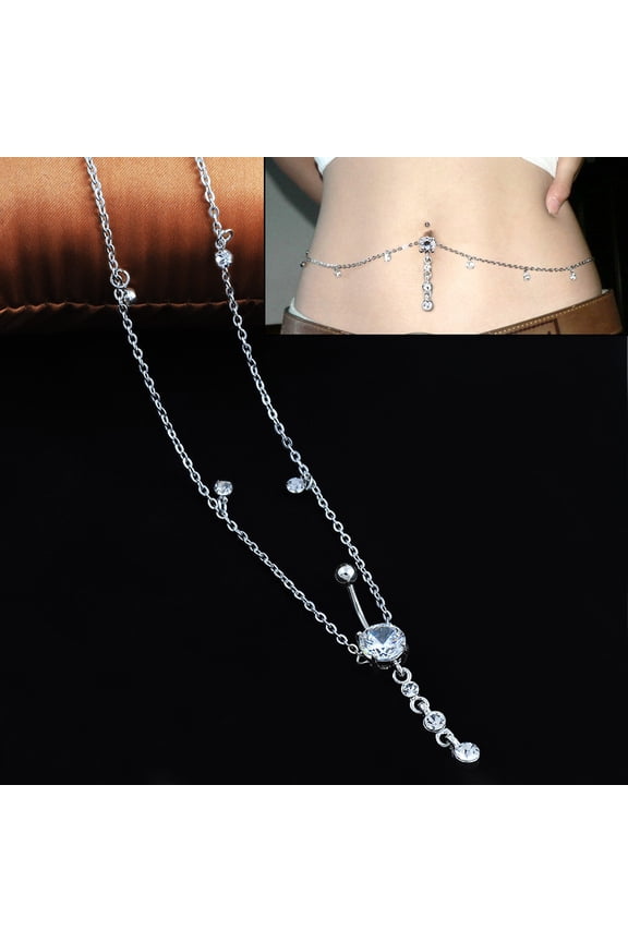 Fashion Surgical Steel Belly Button Waist Chain Navel Piercing Ring Body Jewelry