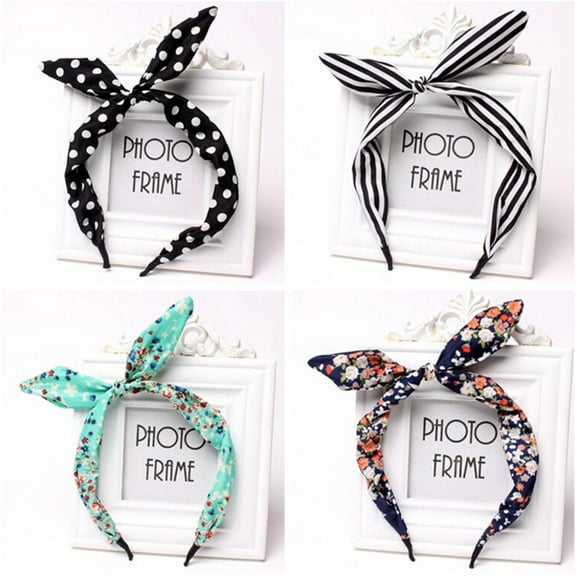 Racing Butterfly Floral Flowers Hairband Fabric Butterfly Bow Knot Hair Hoop Rabbit Ears Headband