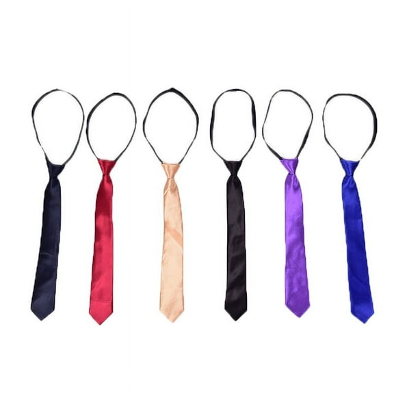 Racing Butterfly Lazy Necktie Boys Students Solid Casual Wedding Slim Zip Up Neck Tie New