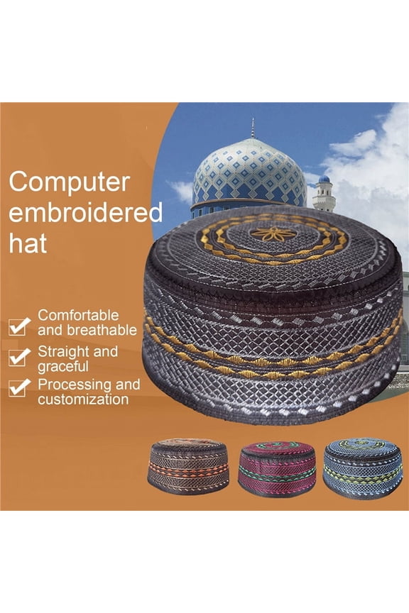 Men Worship Saudi Arabia Turban Muslim Cap Prayer Hat Islam Egyptian Embroidery
