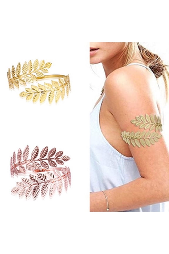 Metal Greek Roman Laurel Leaf Bracelet Armband Upper Arm Cuff Armlet