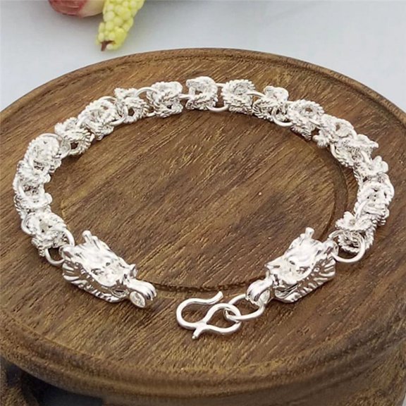 Racing Butterfly New Fashion Silver Plated Dragon Design Bracelet Bangle Chain Men Bracelet Gift