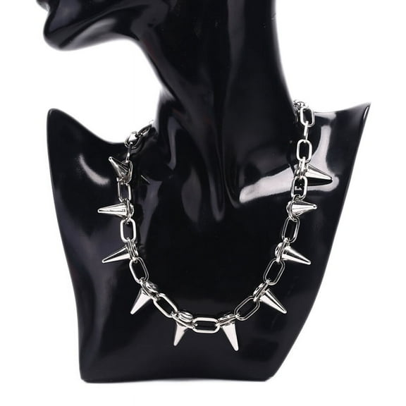 Racing Butterfly New Spike Rivet Punk Collar Necklace Goth Rock Biker Link Chain Choker Jewelry