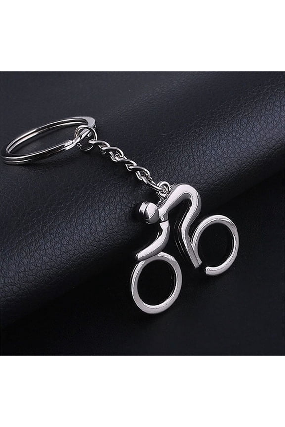 New Unisex Sports Riding Cycling Bicycle Bike Pendant Keyring Alloy Keychain
