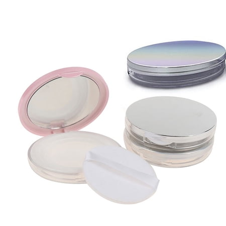 Racing Butterfly Portable Empty Cosmetic Sifter Loose Jar Container Puff Box Case With Mirror
