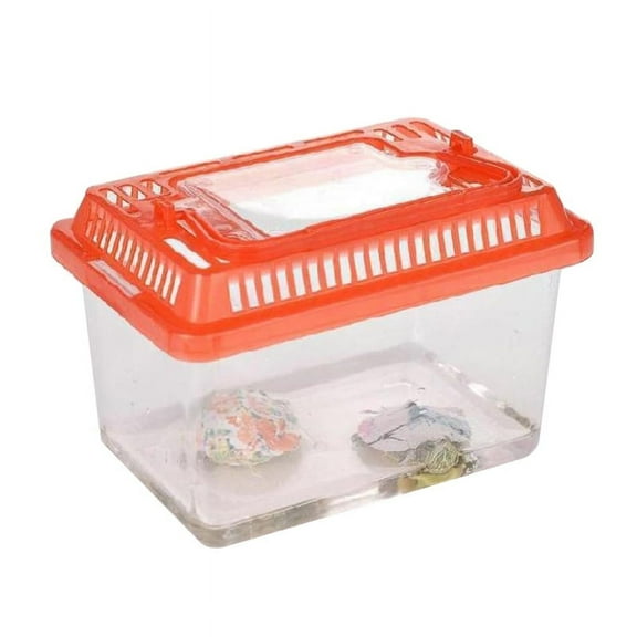 Racing Butterfly Portable Handheld Plastic Fish Tank Transparent Cutout Design For Turtle PetFish