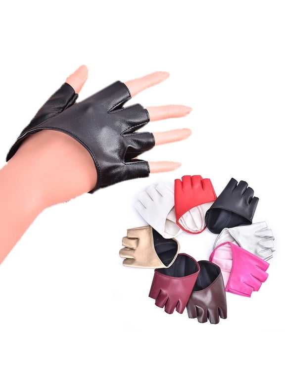 Pu Leather Fingerless Glove For Goth Punk Rock Lolita Harajuku Stage Party