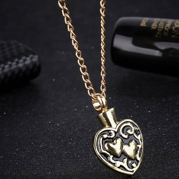 Racing Butterfly Stainless Steel Heart Urn Pendant Cremation Ashes Memory Necklace