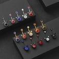 thumbnail image 1 of Racing Butterfly Temperament Jewelry Titanium Steel Mickey Diamond Inlay Navel Nail Belly Rings, 1 of 8