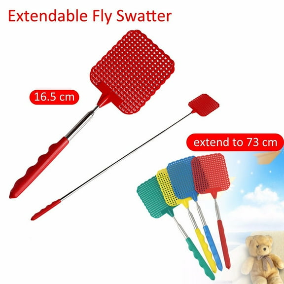 Racing Butterfly Up to 73cm Telescopic Extendable Fly Swatter Prevent Pest Mosquito Tool Plastic