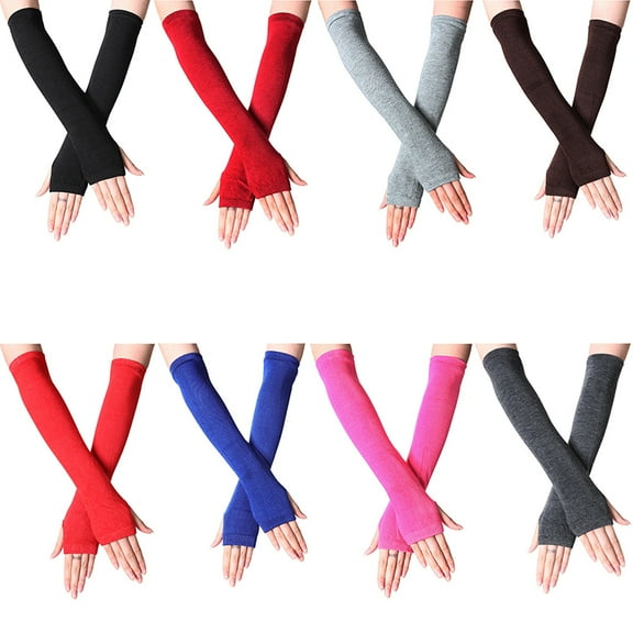 Racing Butterfly Y2K Fashion Women Girls Striped Elbow Gloves Warmer Knitted Long Fingerless Glov