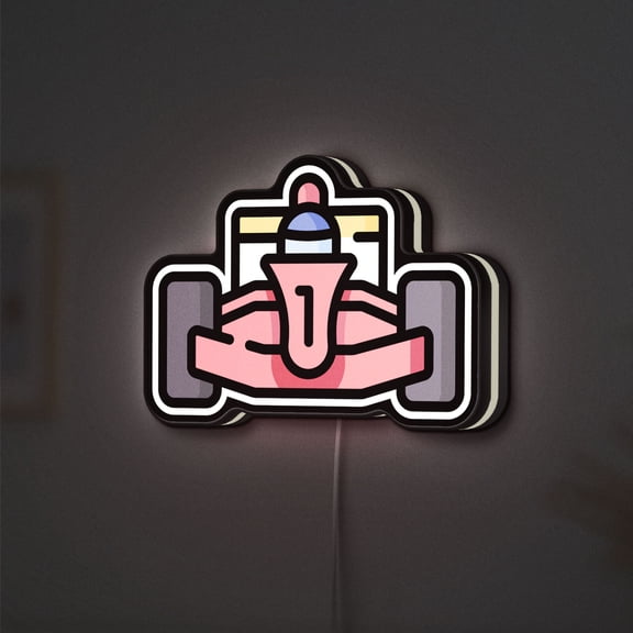 Racing Car 3D Novelty Light Box, Speed Sports LED Lamp, Formula 1 Themed Night Light, Car Enthusiast Gift (Height 24 inch, 60cm)