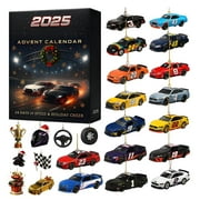 Racing Car Advent Calendar 2025, 24 Days Holiday Countdown Set 24 Speed & Holiday Cheer Collectible Ornaments Countdown Gift for Fans, Lovers & Holiday Decor