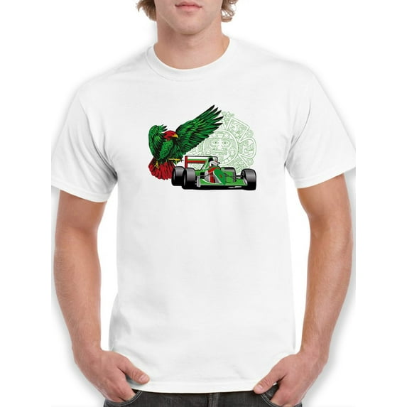 Racing Car And Mexican Eagle T-Shirt Men -Smartprints Designs, Male 3X-Large