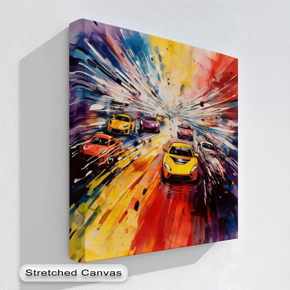 Racing Car Art Art Abstract Speed Burst Natural Wood
