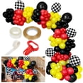 thumbnail image 1 of Racing Car Balloons Arch Kit, 150PCS Balloons Garland Set, Racing Themed Party Supplies, Checkered Flag Balloons, Red Yellow Black Foil Balloons for Party Decorations, 1 of 6