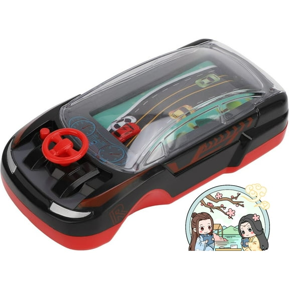 Racing Car Breakthrough Adventure Handheld Game Machine Simulation Driving of The Vehicle Dual Player Mode, Racing Car Game Steering Wheel Interactive Educational Learning Race Truck
