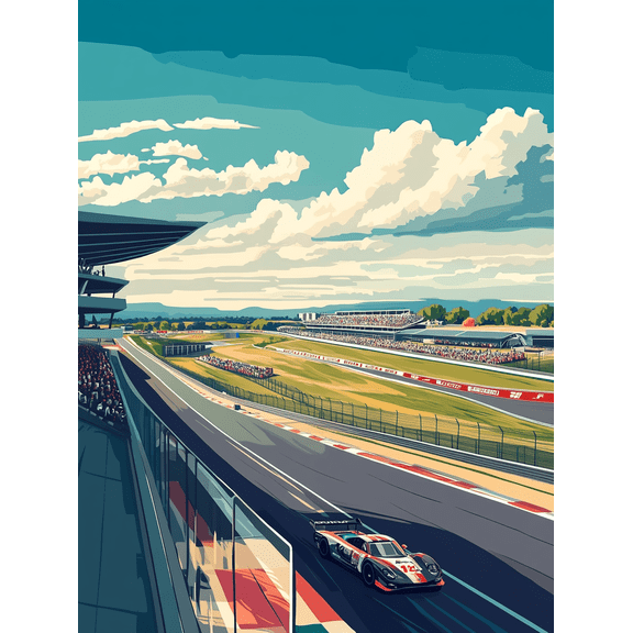 Racing Car Canvas Print/Wall Art Suitable for Living Room Bedroom Office Garage and Game Room Decoration.