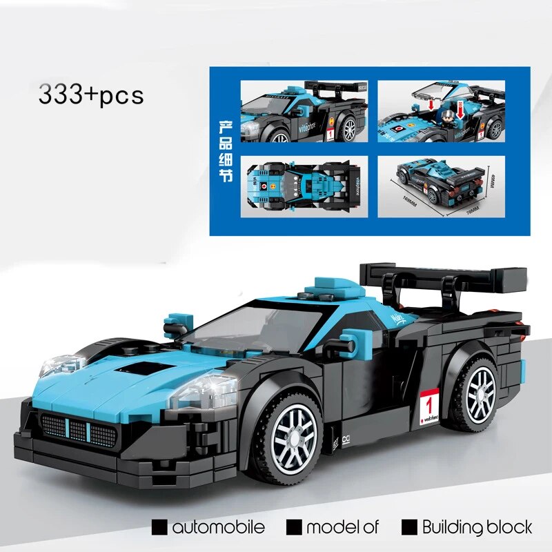 Racing Car City Speed Champions Sports Model Building Blocks DIY Bricks ...
