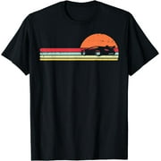 Racing Car Drag Race Sunset Retro Driver Racer Gift T-Shirt Black
