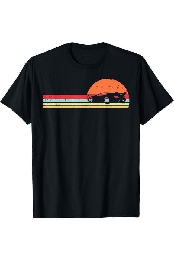 Racing Car Drag Race Sunset Retro Driver Racer Gift T-Shirt