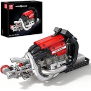 Racing Car Engine Building Kit, Build Your Own Engine Model Kit That Run, STEM Engineering & Physical Science Experiment Set with Battery & Motor, Engine for Adults 980 Pcs