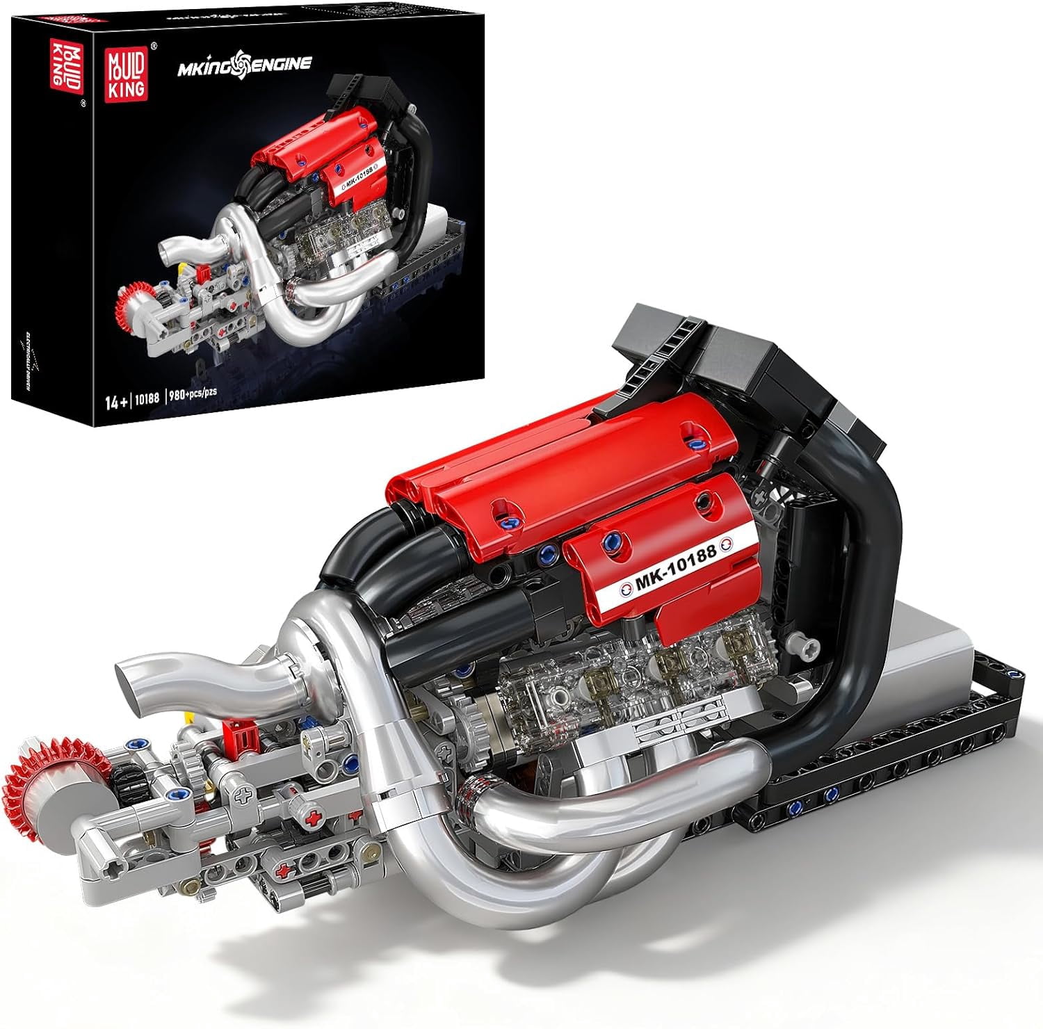 Racing Car Engine Building Kit, Build Your Own Engine Model Kit That Run, STEM Engineering & Physical Science Experiment Set with Battery & Motor
