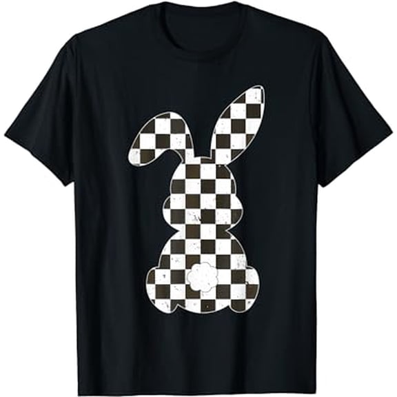 Racing Car Flag Bunny Happy Easter Race Car Boys Girls Kids T-Shirt