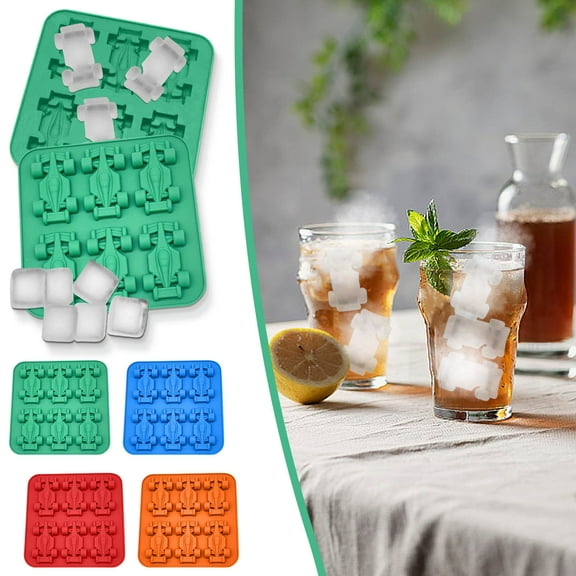 Racing Car Ice Molds 1PC Silicone Ice Cube Trays For Cocktails Whiskey Drinks - Speed-Themed Shapes For Motorsport Enthusiasts Parties(Blue)