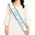 thumbnail image 1 of Racing Car Mom to Be Sash Blue Vintage Race Car Baby Shower Decorations Retro Racing Car Checkered Flag Sash for Pregnancy New Parents Photo Props Let's Go Racing Baby Shower Party Favors, 1 of 7