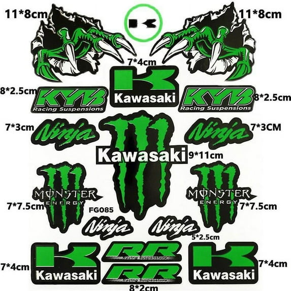 Racing Car Motorcycle Monster Energy Stickers Helmet Decals compatible Yamaha Honda Kawasaki Suzuki