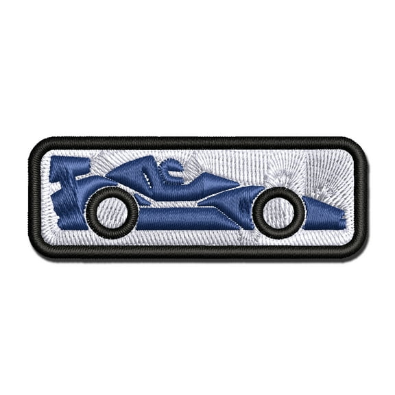 Racing Car Racecar Vehicle Automobile Applique Multi-Color Embroidered Hook & Loop Patch - 3 Inch Medium