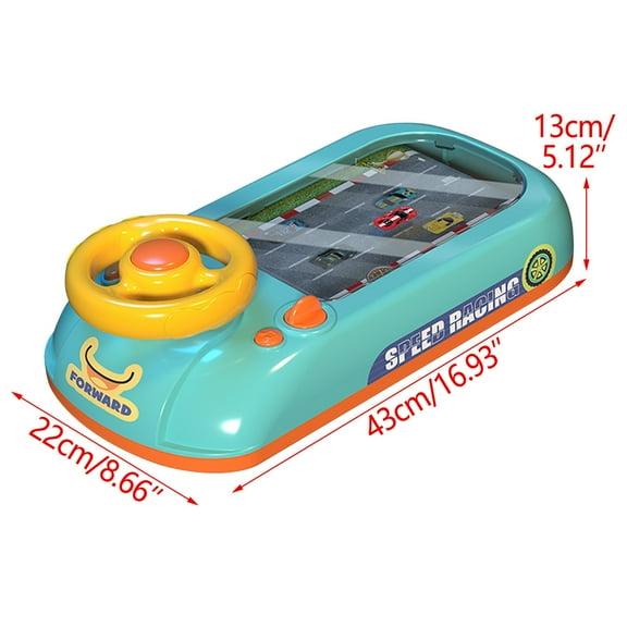 Racing Car Steering Wheel Toy, Racing Adventure Car Steering Wheel, Steer Joy Driving Simulator for Kids, Steering Wheel Toy for Kid, Musical Interactive Simulation Racing Toy for Toddler (Green)