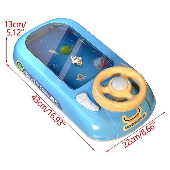 Racing Car Steering Wheel Toy, Racing Adventure Car Steering Wheel, Steer Joy Driving Simulator for Kids, Steering Wheel Toy for Kid, Musical Interactive Simulation Racing Toy for Toddler (Blue)