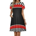 thumbnail image 1 of Racing Car Theme Dress Summer Street Style Dresses Female Short Sleeve Printed Sundress, 1 of 7