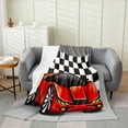 thumbnail image 1 of Racing Car Throw Blanket Throw 50x60,Cool Speed Race Car Fleece Blanket for Kids Boys Girls Teens Bedroom,Automobile Extreme Sport Plush Blanket,Grid Buffalo Flannel Blanket Lightweight, 1 of 5
