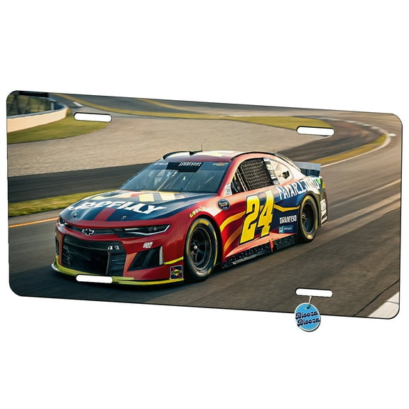 Racing Car Track Metal Novelty License Plate