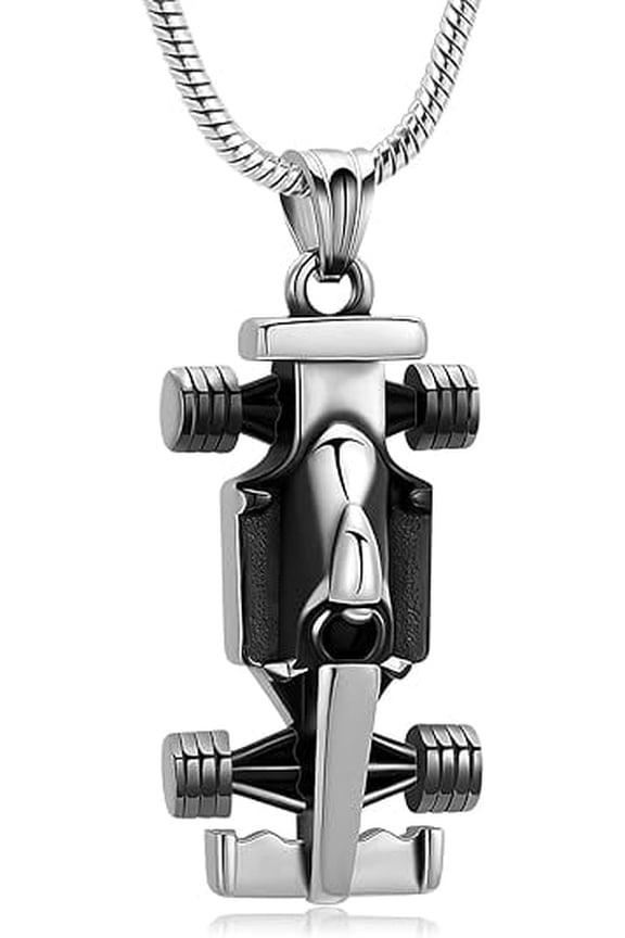 Racing Car Urn Necklace for Ashes for Men Women Stainless Steel Motor Racing Car Cremation Jewelry Keepsake Memorial Pendant Urn Locket Ashes Holder