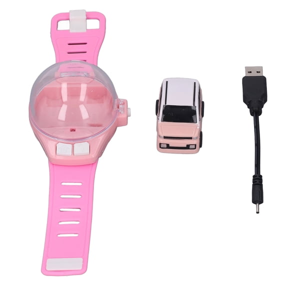 Racing Car Watch Toy Wrist Car Watch Toy, 30m Easy To Wear Silicone Strap Sensitive Remote Control Car Watch Toy for Christmas Pink