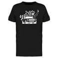 thumbnail image 1 of Racing Car With Checker Flag T-Shirt Men -Image by Shutterstock, Male 3X-Large, 1 of 2