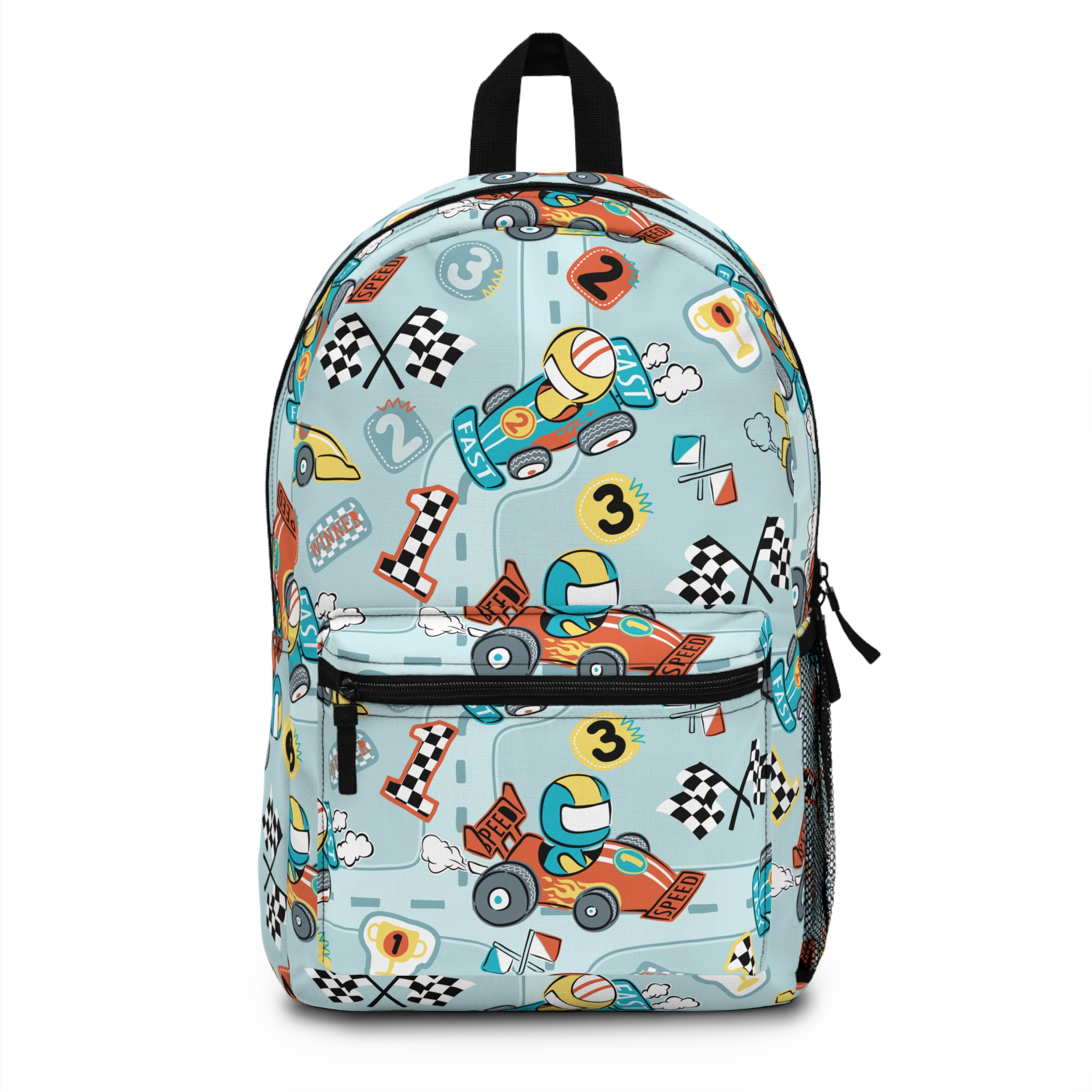 Racing Cars Backpack Backpack Back to School Racing Cars Design