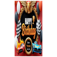 thumbnail image 1 of Racing Cars Birthday Banner Trophy Balloon Fire for Kids Party Indoor Celebration Event Decoration, 1 of 6